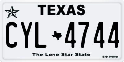 TX license plate CYL4744