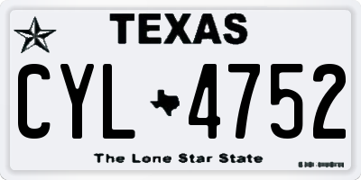 TX license plate CYL4752
