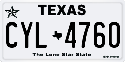 TX license plate CYL4760