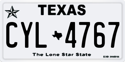 TX license plate CYL4767