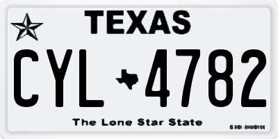 TX license plate CYL4782