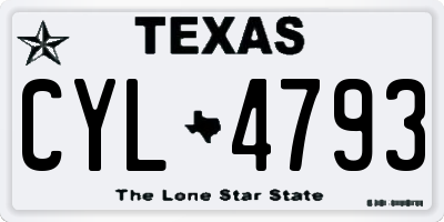 TX license plate CYL4793