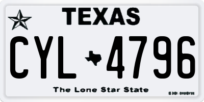 TX license plate CYL4796