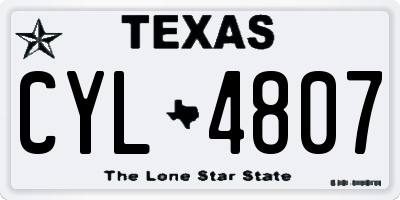 TX license plate CYL4807