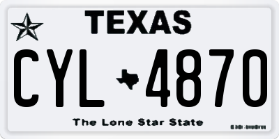 TX license plate CYL4870