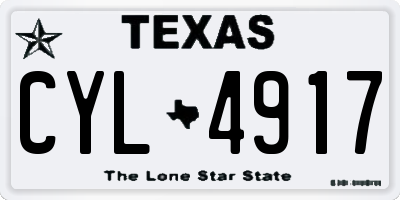 TX license plate CYL4917