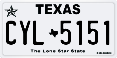 TX license plate CYL5151