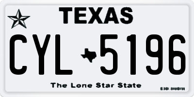 TX license plate CYL5196