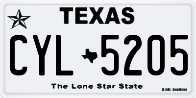 TX license plate CYL5205