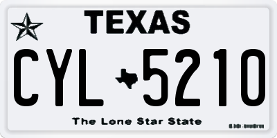 TX license plate CYL5210