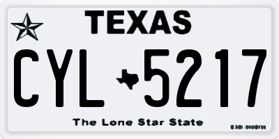 TX license plate CYL5217