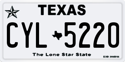 TX license plate CYL5220