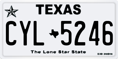 TX license plate CYL5246