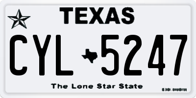 TX license plate CYL5247