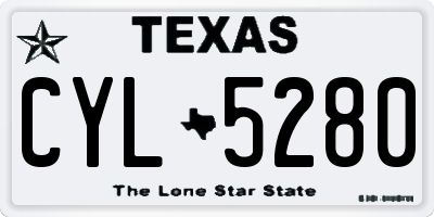 TX license plate CYL5280