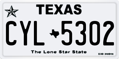 TX license plate CYL5302