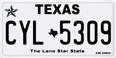 TX license plate CYL5309