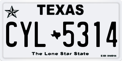 TX license plate CYL5314