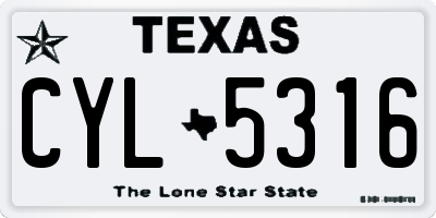 TX license plate CYL5316