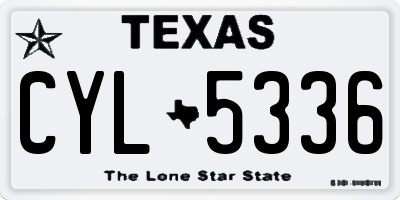 TX license plate CYL5336