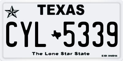 TX license plate CYL5339