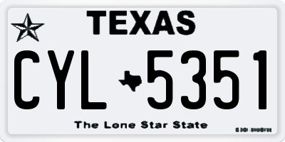 TX license plate CYL5351