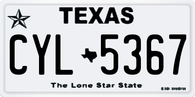 TX license plate CYL5367