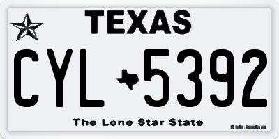 TX license plate CYL5392