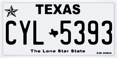 TX license plate CYL5393