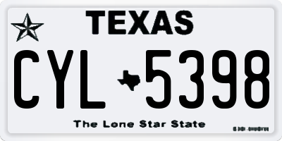 TX license plate CYL5398