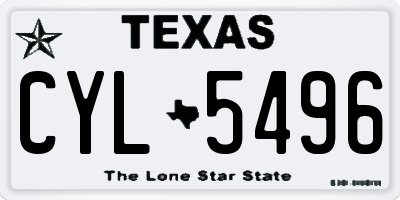 TX license plate CYL5496