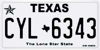 TX license plate CYL6343