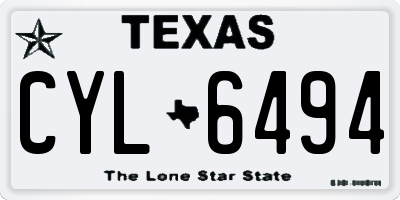 TX license plate CYL6494