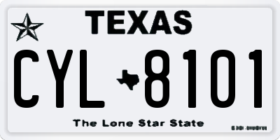 TX license plate CYL8101