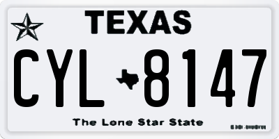 TX license plate CYL8147