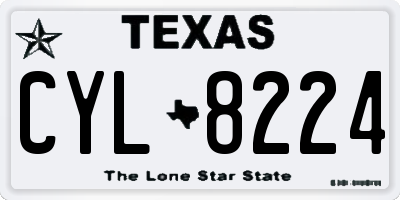 TX license plate CYL8224