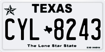 TX license plate CYL8243