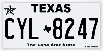 TX license plate CYL8247