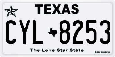 TX license plate CYL8253