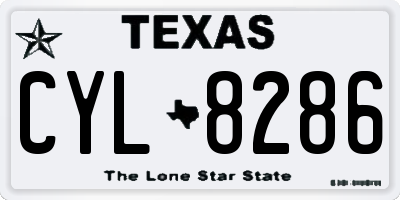 TX license plate CYL8286