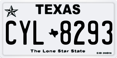 TX license plate CYL8293