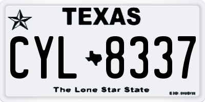 TX license plate CYL8337
