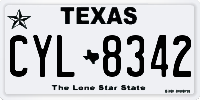 TX license plate CYL8342