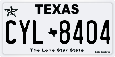 TX license plate CYL8404