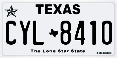 TX license plate CYL8410
