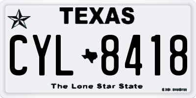 TX license plate CYL8418