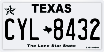 TX license plate CYL8432