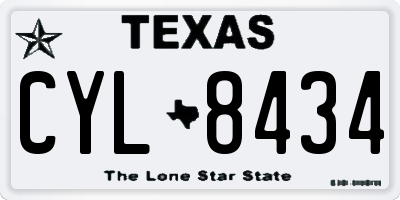 TX license plate CYL8434