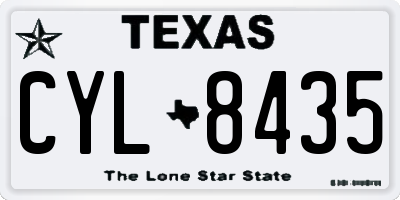TX license plate CYL8435