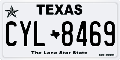 TX license plate CYL8469